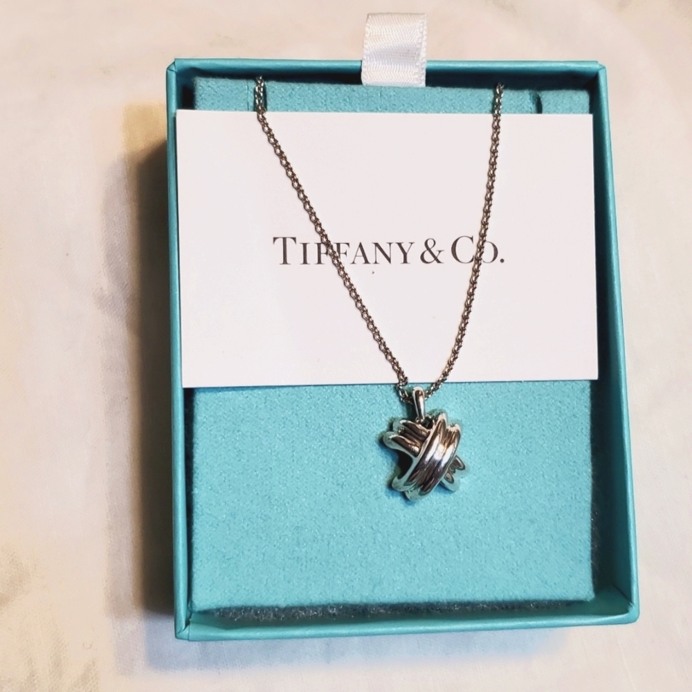 Tiffany & Co "X" Pendant Necklace